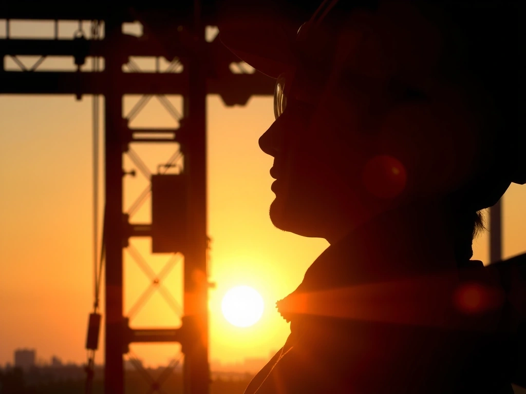 Silueta de trabajador en obra