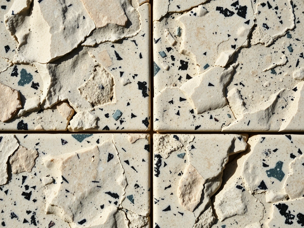 Detalle de junta seca en granito