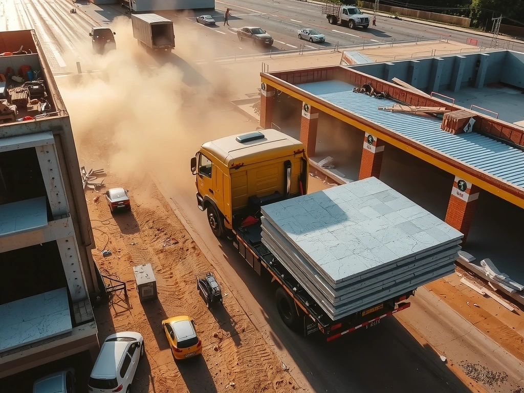 Operación logística en sitio de obra en Bogotá